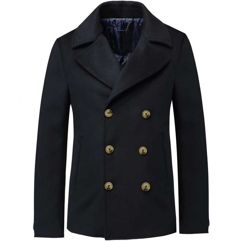 Mens coat business doublebreasted suit 2020 autumn and winter warm slim lapel short woolen jacketXJ250827