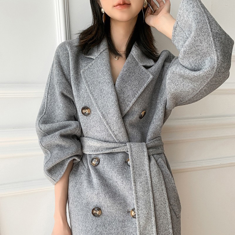 High Quality Double Sided 100%Wool Coat Women Long Double Breasted Elegant Loose Cashmere Winter Jacket 250826