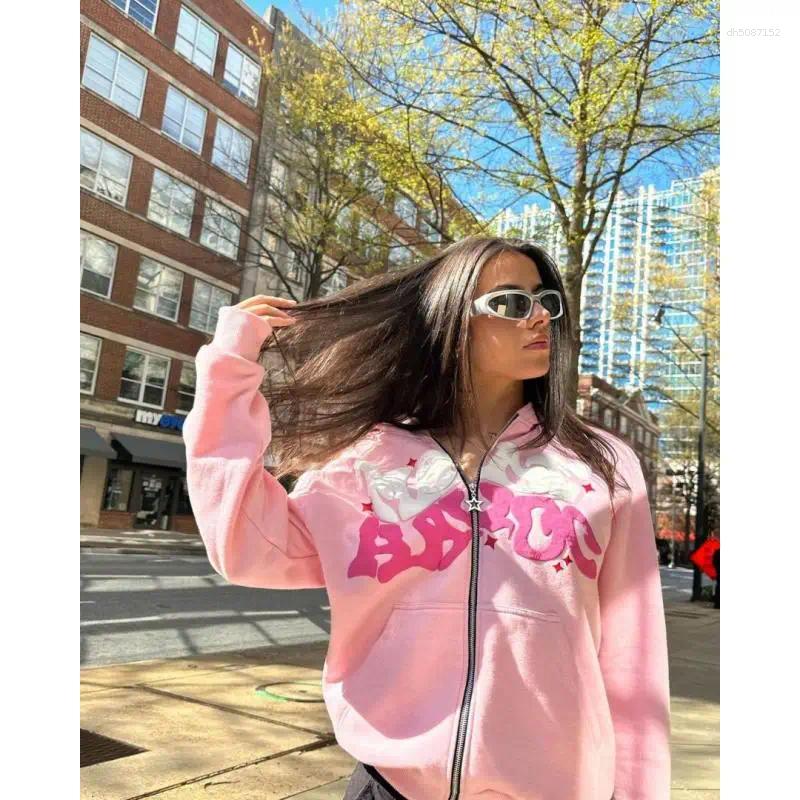 Women's Hoodies 2025 Women Halloween Street Plus Loose Printed Zipper Hoodie Hip Hop Fashion Friends Party Dress Men 's Clothes