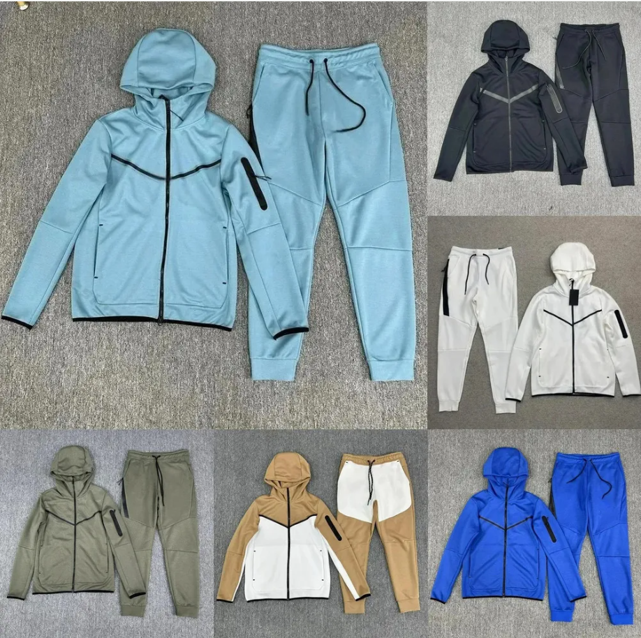 Top quality Mens Womens Hoodies Pants Tracksuits Jackets Tracksuit Tech fleece Full Zip Hooded Sweatshirt Loose Pants Man Black White