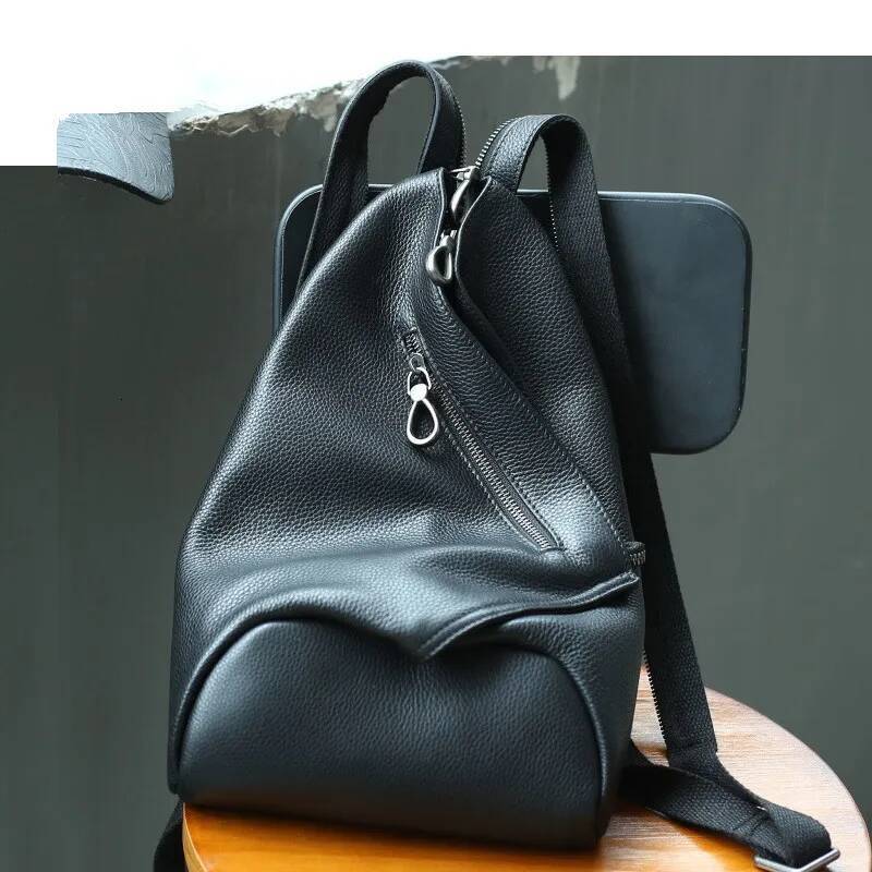 Anti-theft Genuine Leather Small Backpack Women Retro Classic School Bags For Girl Multifunction Shoulder Crossbody Chest Bag high-quality