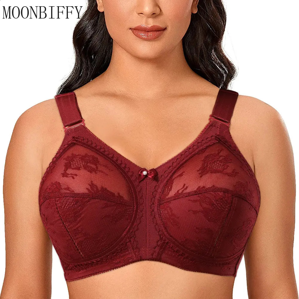 Large Size Sexy Bra for Women Ladies Underwear Translucent Lace Chiffon Wireless Minimizer Lingerie Brassiere Bralette Tops250827