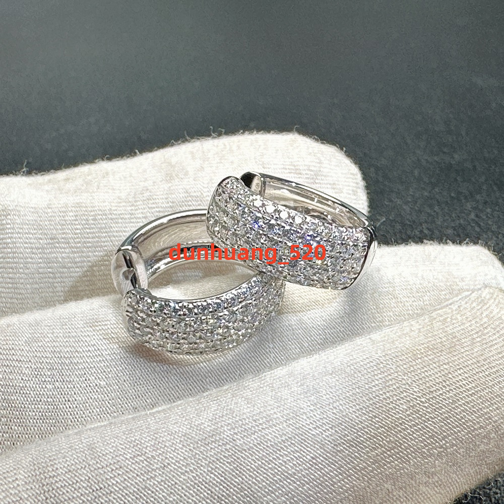 Yu Ying 925 Silver with VVS Moissanite Diamond Hoop Earrings for Women Party/gift Fine Jewelry
