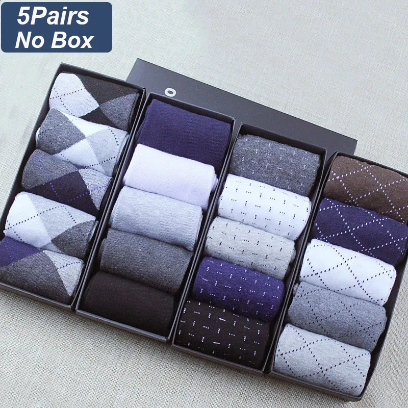 10Pcs=5 Pairs High Quality Bamboo Fiber Socks Mens Elite Casual Business Socks Wear Not Smelly Natural Antibacterial Socks250827