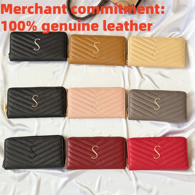 high quality Famous brand long wallet Designer wallet Womens Envelope wallets Luxury zipper Purse key pouch Genuine leather Coin Purses lady passpor