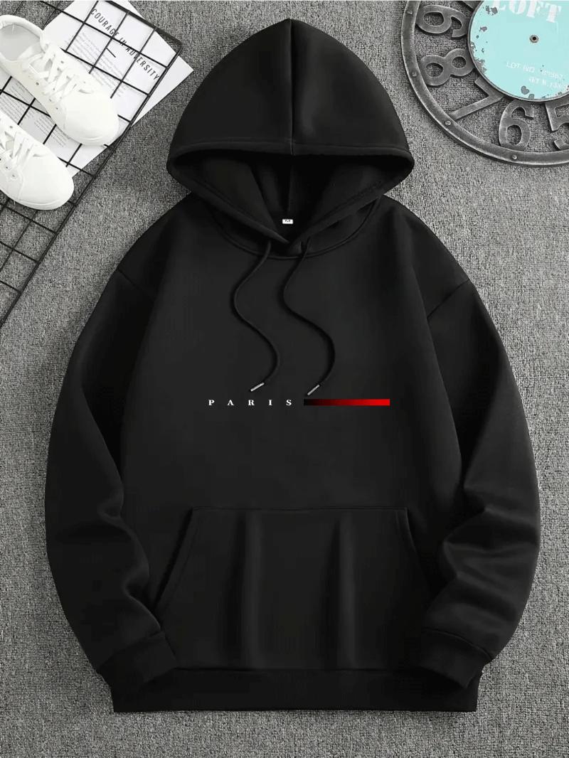 Men's Hoodies Autumn And Winter Knitted Sweater Casual Large Size Hoodie Trendy Brand Letter Printing