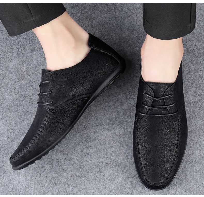 Men Leather Casual Shoes Outdoor Comfortable High Quality Fi Soft Homme Ankle NonSlip Flats Moccasin Trend Plus Size 3847XJ250827