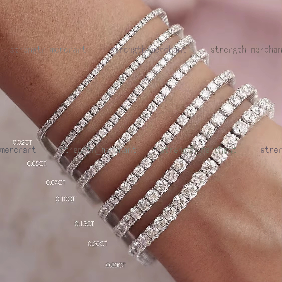 Custom Diamond Tennis Bracelet 14k Solid Gold 3mm Lab Diamond Tennis Bracelet Bangles Lab Grown Diamond Jewelry