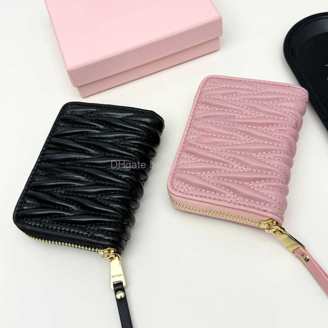 Wrinkled Sheepskin Case Genuine Leather Wallet Short Bank Card Holder Cartoon Zipper Coin Purses for Women-image-1098145882