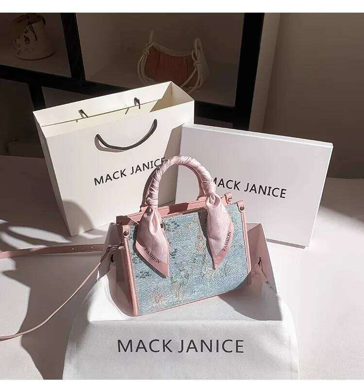 High Quality Fashion Embroidery Floral Casual Tote Large Capacity Women S Handbag Lady Purse Female Shoulder Messenger Bag