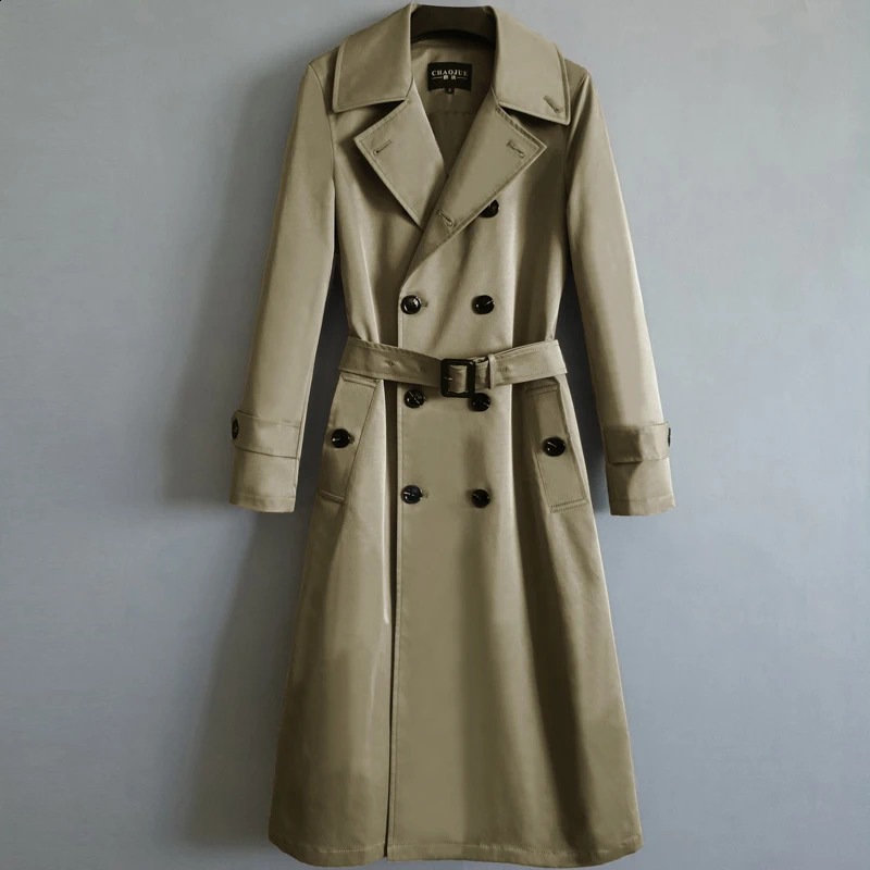 Spring Trench Coat Korean Mens Fashion Overcoat For Male Long Windbreaker Streetwear Male Outer Plus Size Clothing 250827BJ
