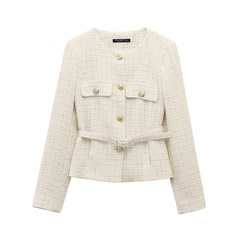 TRAFSHE Women Tweed Single Breasted Elegant Jackets Coat Long Sleeve Plaid Jacket Woman Clothing Outdoor Clothes 2409113 250826