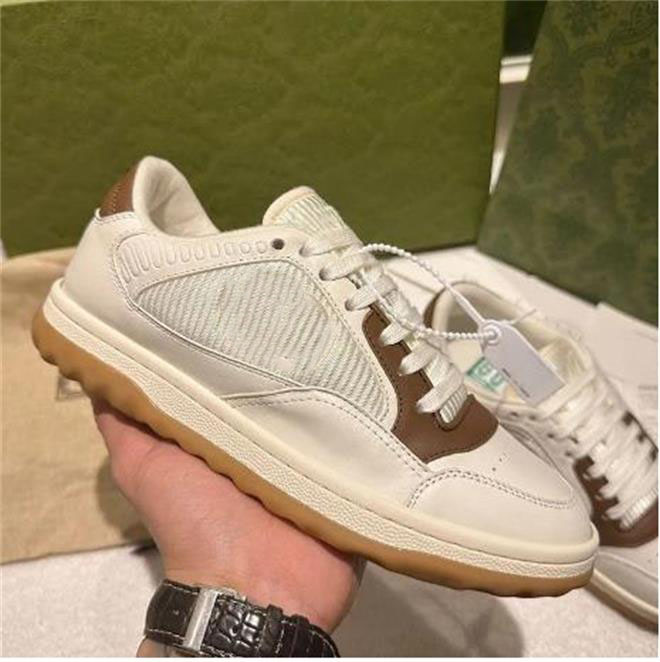 Men Women MAC80 Sneakers Designer Shoes Interlocking G Embroidery Black And White Leather Retro-Inspired Trainers MAC80 Flat Shoes Size 35-44