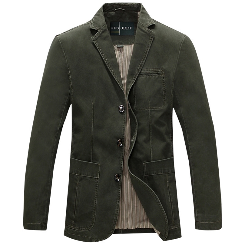 Men Blazer Middleaged Loose Men Fashion Business British Style Casual Suit Three Button Cotton Casual Clothes Single West Coat250826