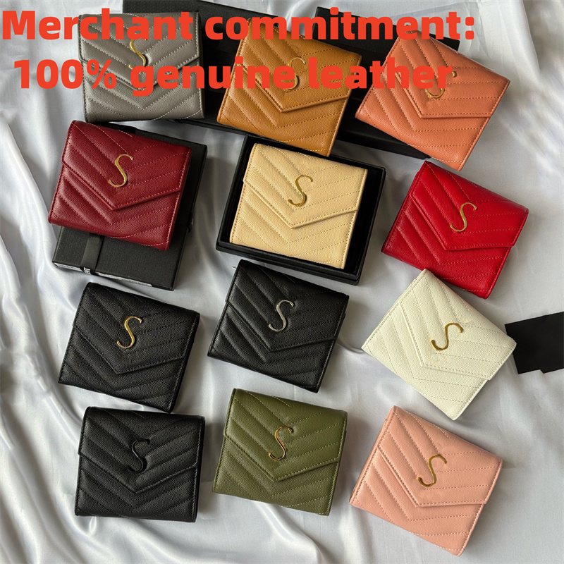 Luxury short Purse Folding wallet Designer wallet genuine leather Envelope wallet Womens Coin Purses key pouch coin pouch cardholder passport holder