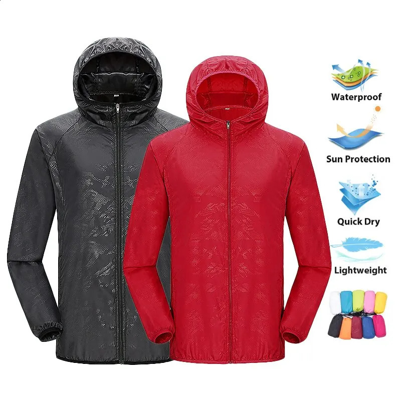 LNGXO Unisex Hiking Jacket Men Women Waterproof Quick Dry Camping Windbreaker Trekking Fishing Rain Coat Outdoor Anti UV Clothes 250827