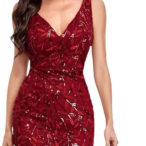 Cross-Border European and American Hot-Selling Summer Elegant Fashion Sequin V-Neck Socialite Dress (6 Colors)