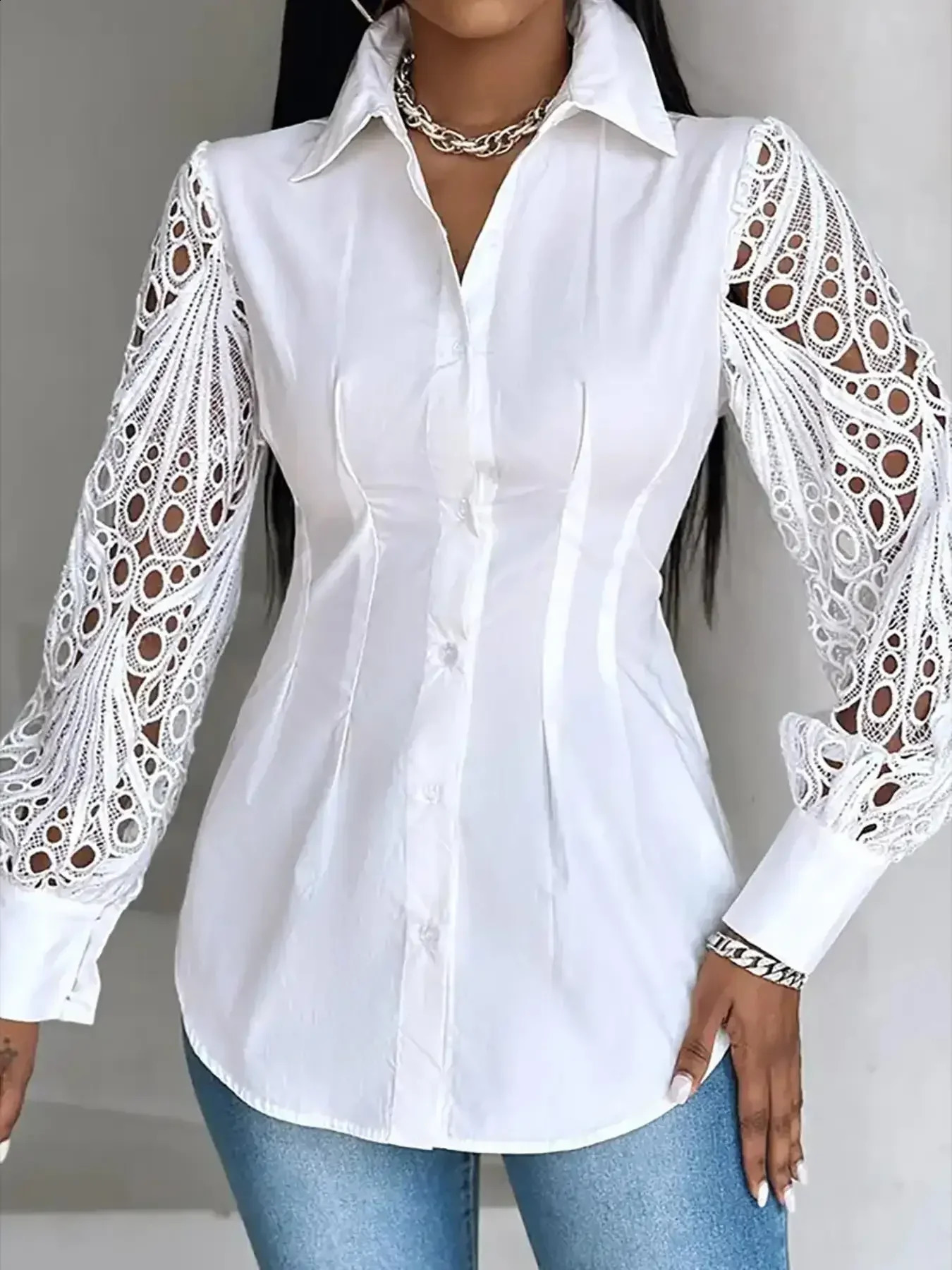 Plus Size 1XL5XL Women Solid Color Turndown Collar Blouse Ladies Casual Long Sleeve Blouse Button Loose Casual Top Shirts 250828