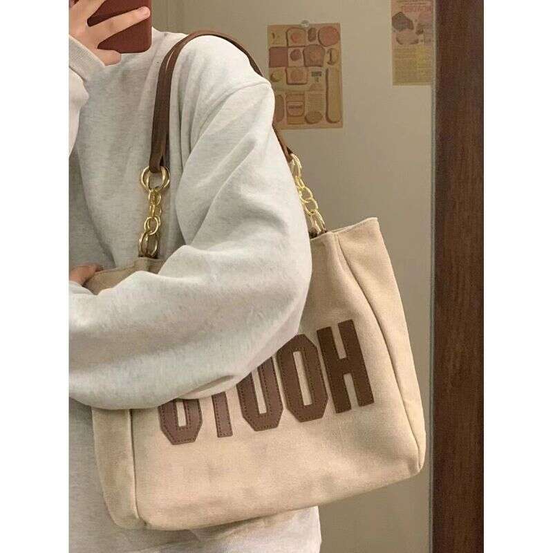 Shoulder College Students Classroom Ladies Use, Large Capacity 2025 New High-end Texture Commuter Handbag Tote Bag