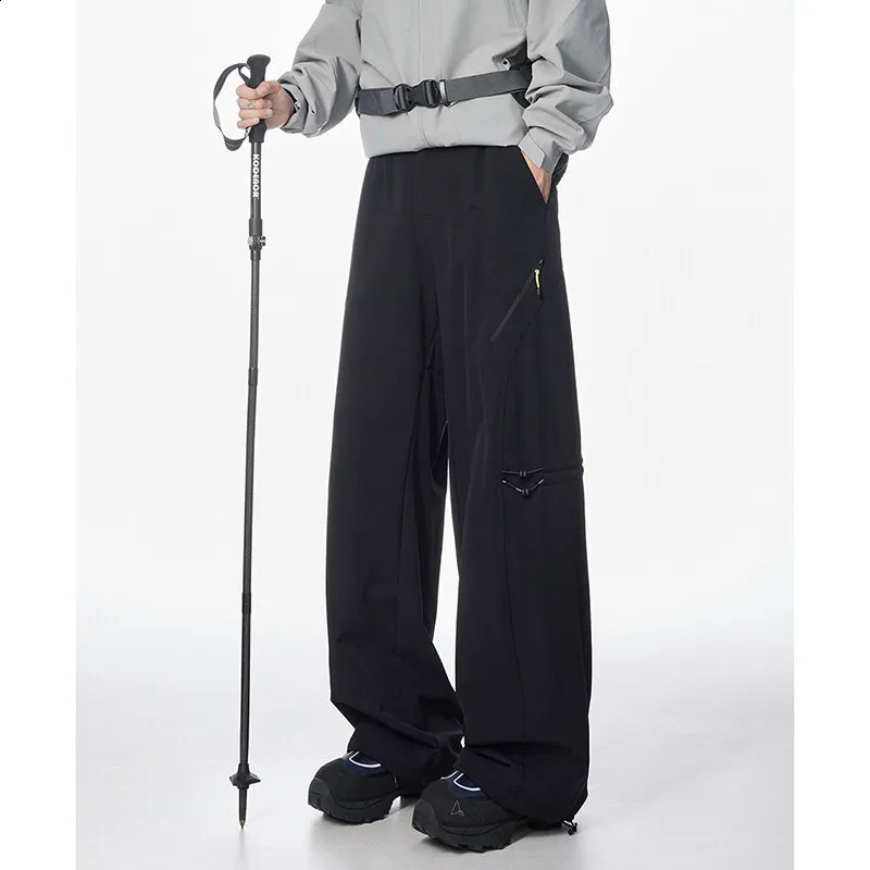 LAPPSTER Men Women Black Casual Baggy Y2k Sweatpants Streetwear Japanese Harajuku Y2k 2000s Straight Joggers Couple Sweat Pants 250827