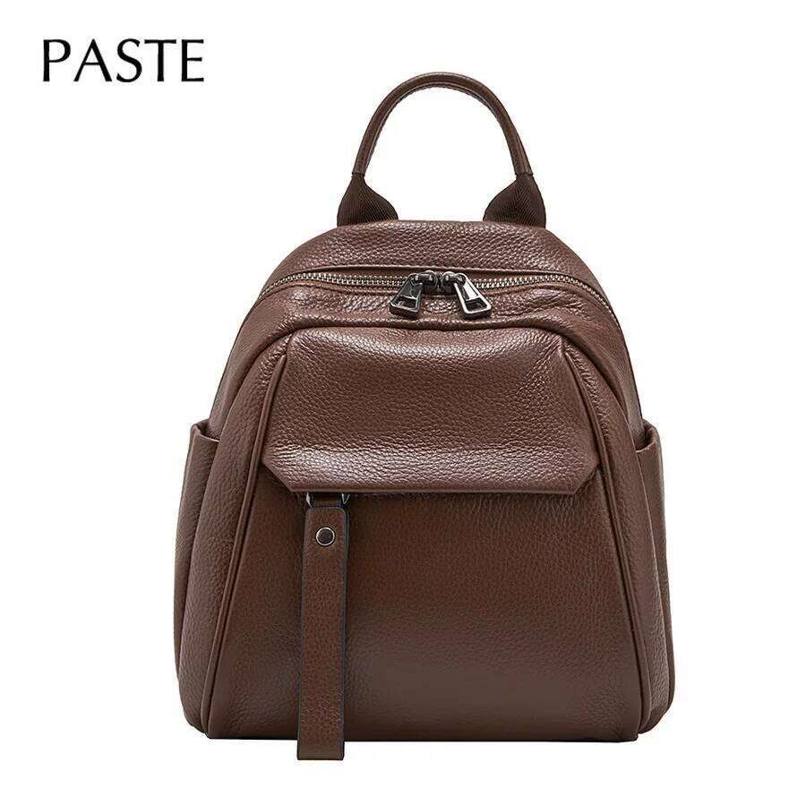 New Fashion Soft Natural Cow Leather Women Backpack Coffee 2 Sizes High Quality School Travel Shoulder Bags Satchel Rucksack 20250805