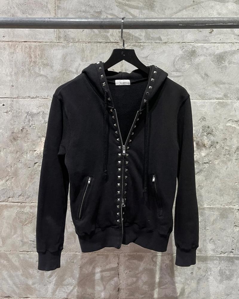 Women's Hoodies Gothic Vintage Rivet Zipper Hoodie Clothes Womens Fashion Harajuku Retro Black Oversized Sweatshirt Casual Jacket