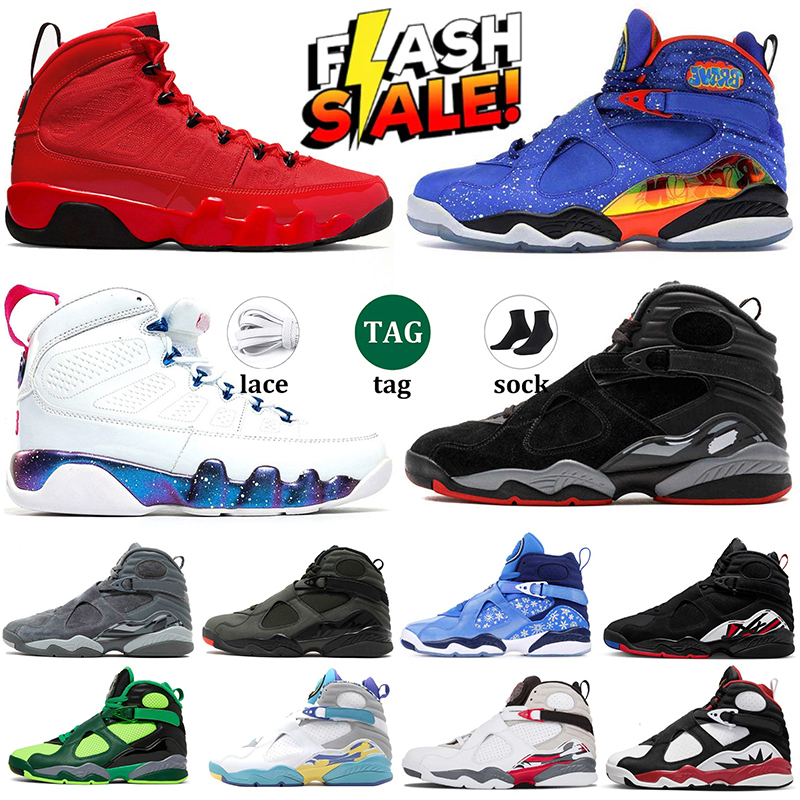 With Box Designer Basketball Shoes 8 8s Playoff Aqua Chrome South Beach Cool Grey Take Flight Black Samurai Raid 9 9s Men Outdoors Runners Trainers