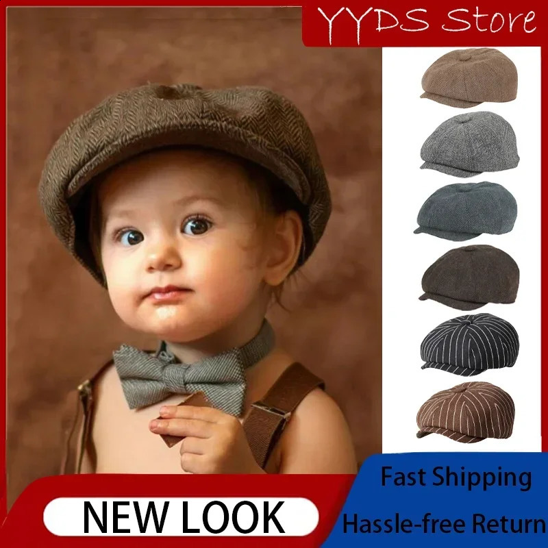 Kids Vintage Beret Cap Cute and Stylish Childrens sboy Ca Retro and Tweed sboy Hat for Children250828