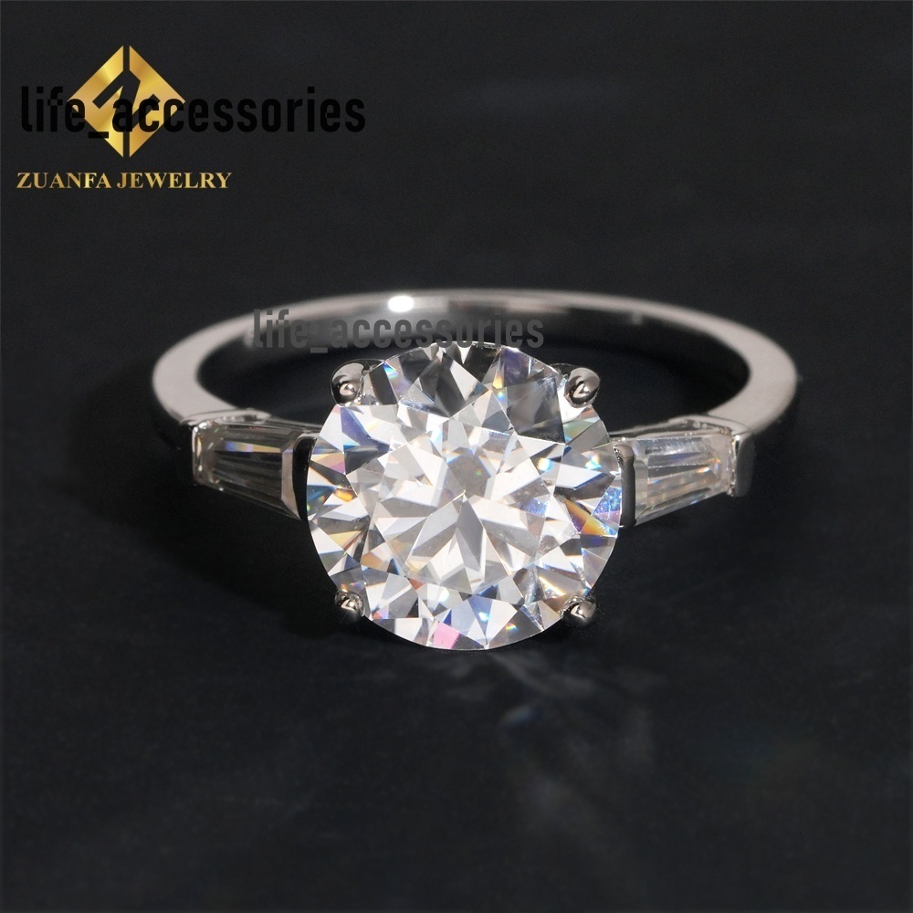 Factory Wholesale 925 Sterling Silver VVS Moissanite Ring for Women Proposal Engagement Wedding Band