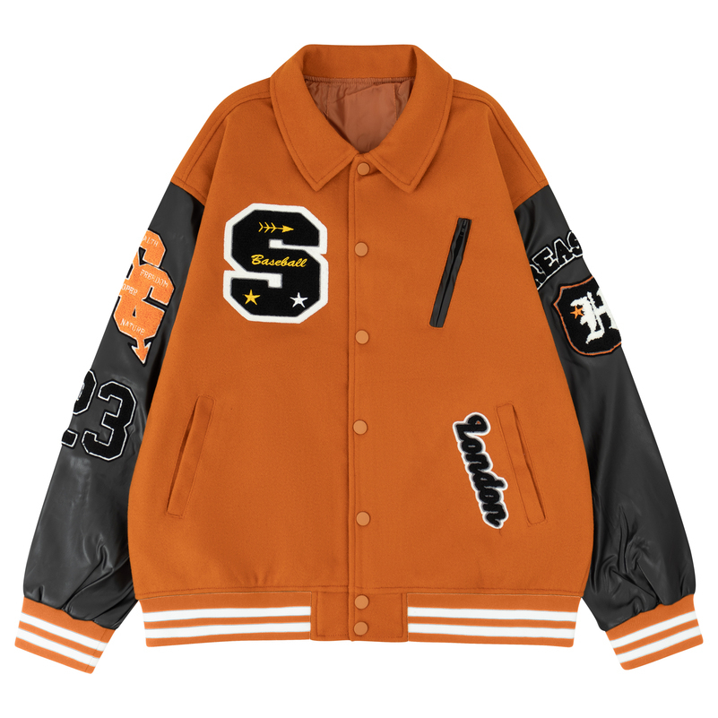 Mens Vintage Turndown Collar Bomber Jacket Loose Letter y Coat Motorcycle AutumnWinter Varsity Baseball 250828