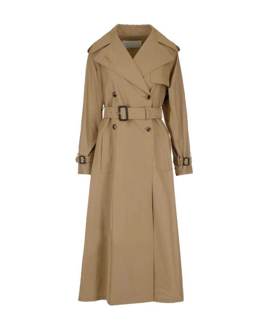 V-shaped detail trench coat women designer Belt Double-breasted windbreaker high-end long-sleeved fashion Khaki jacket