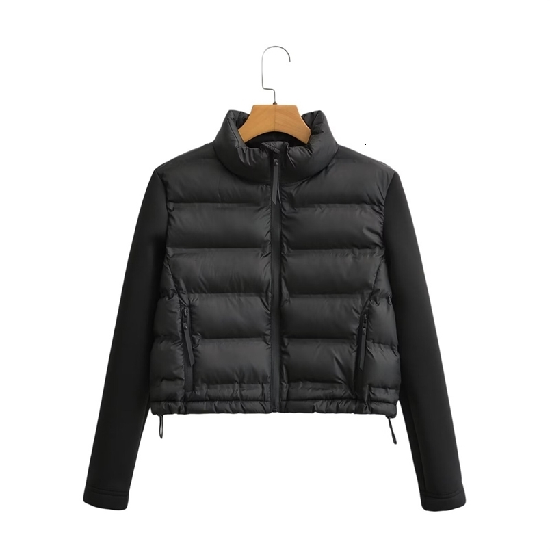 2024 autumn and winter womens clothing European and American style fashionable versatile splicing short cotton jacket250827
