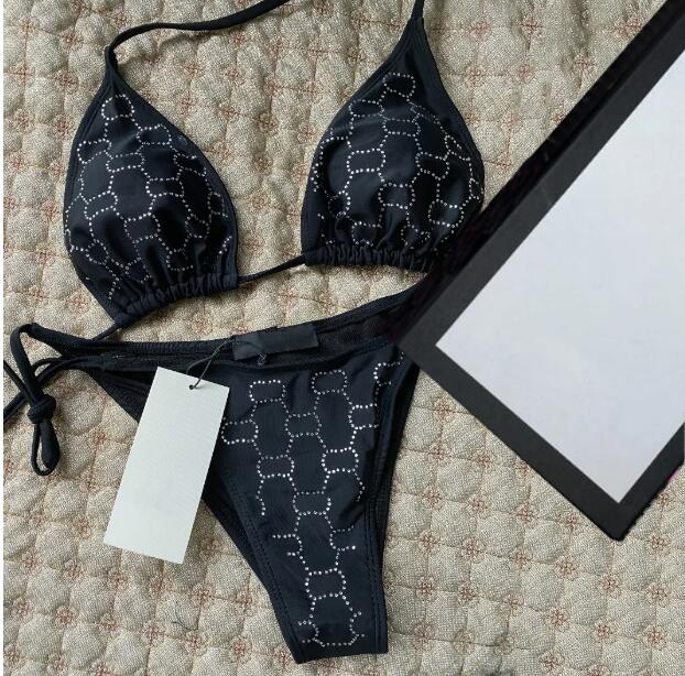 2025 Designer Bikinis Woman Two-Piece Bikini With Letter Swimsuits Crystal Summer Swimwear Beach Luxury Bathing Suits Three-point Swimsuit