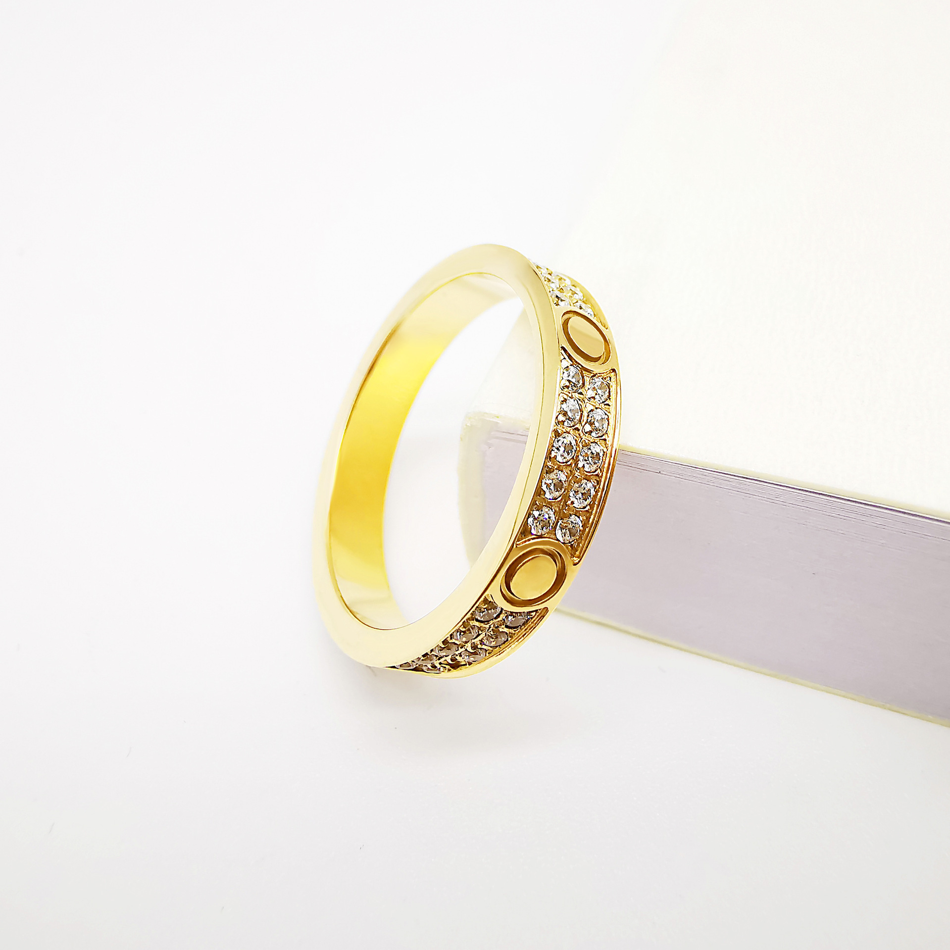 luxury ring designer rings nail Ring for womens Titanium steel rose gold silver plated with full diamond for Man Rings wedding Engagement gifts 4-image-864225103