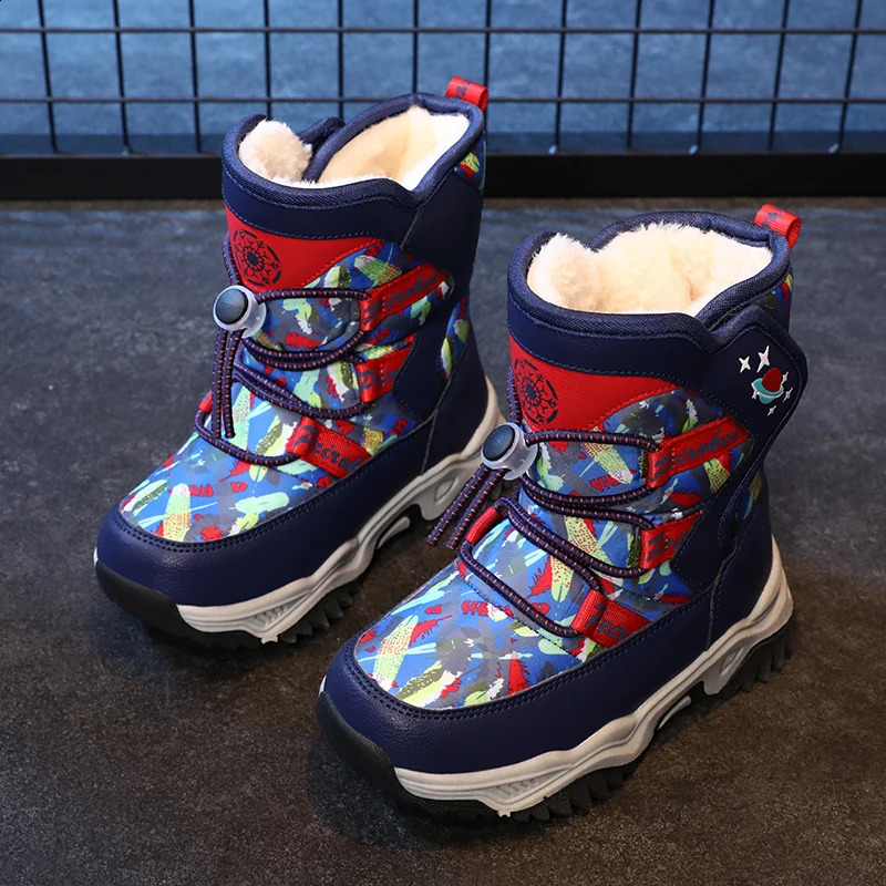 Arrival Girls Boys Plush Waterproof Boots Fashion Sneakers Comfortable Warm Children Snow Boots Baby Princess High Top Shoes250828