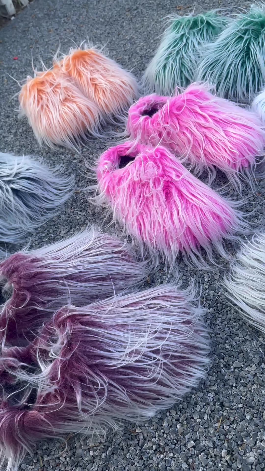 Stage Wear autumn winter Faux wool Plush tassel versatile multi-color commuting height-increasing slippers autumn and winter Y2K slip-on shoes