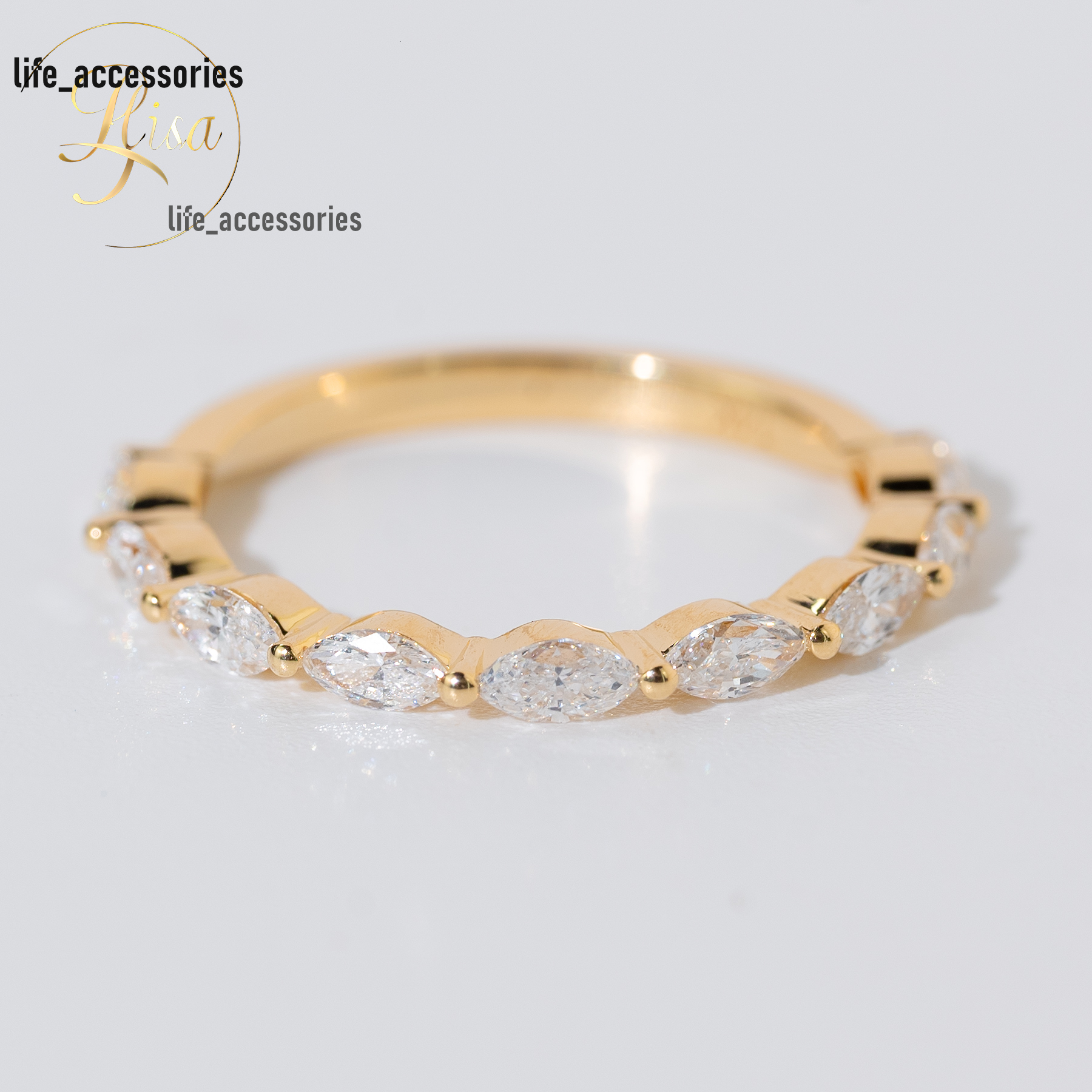 Custom 0.6CT Vvs Lab Grown Diamond Wedding Ring Hot Selling Yellow Gold 925 Sterling Silver Band Ring Fine Women Jewelry