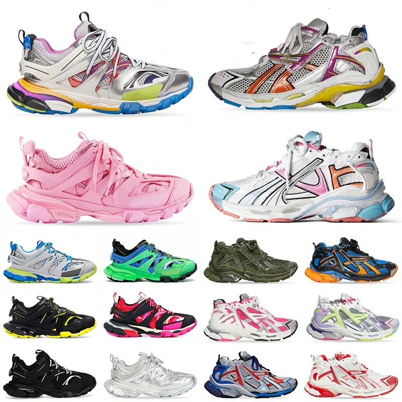 Designer Shoes 3.0 Womens Mens 7.0 7.5 Track 3.0 LED Shoes Paris Transmit Sense Sneakers Black White Pink Green Colorful Burgundy Trainers Big Size