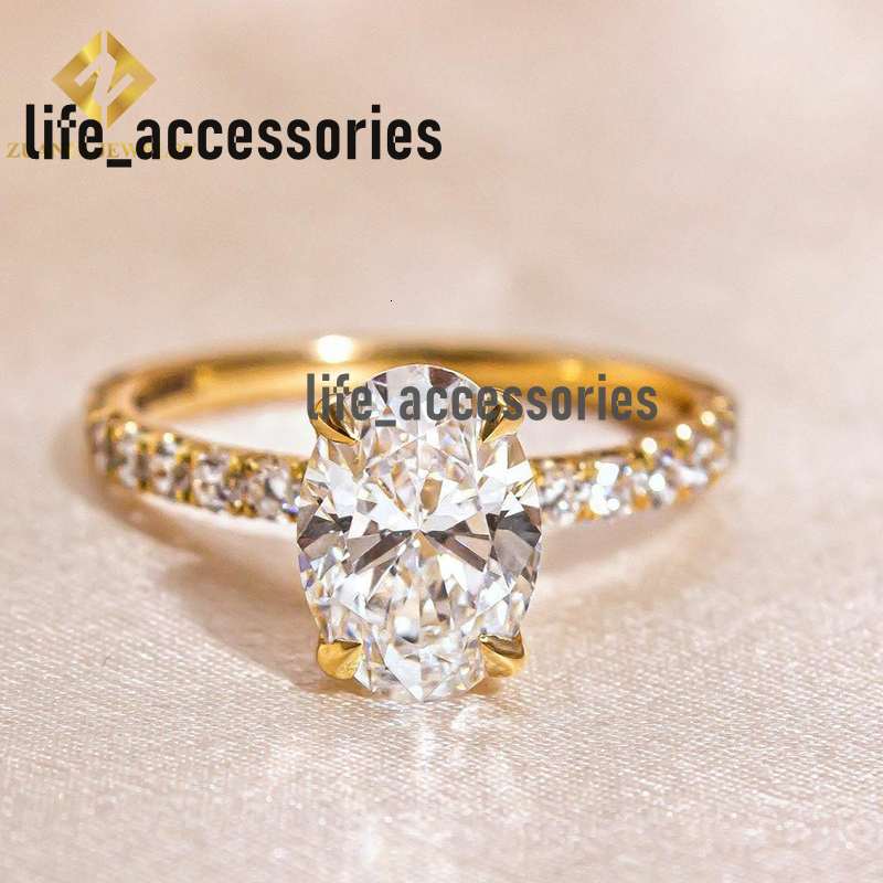 Custom 10K Solid Gold Lab Grown Diamond Design Radiant Cut Half Band Diamond Wedding Rings Fine Jewelry Gold Engagement Ring