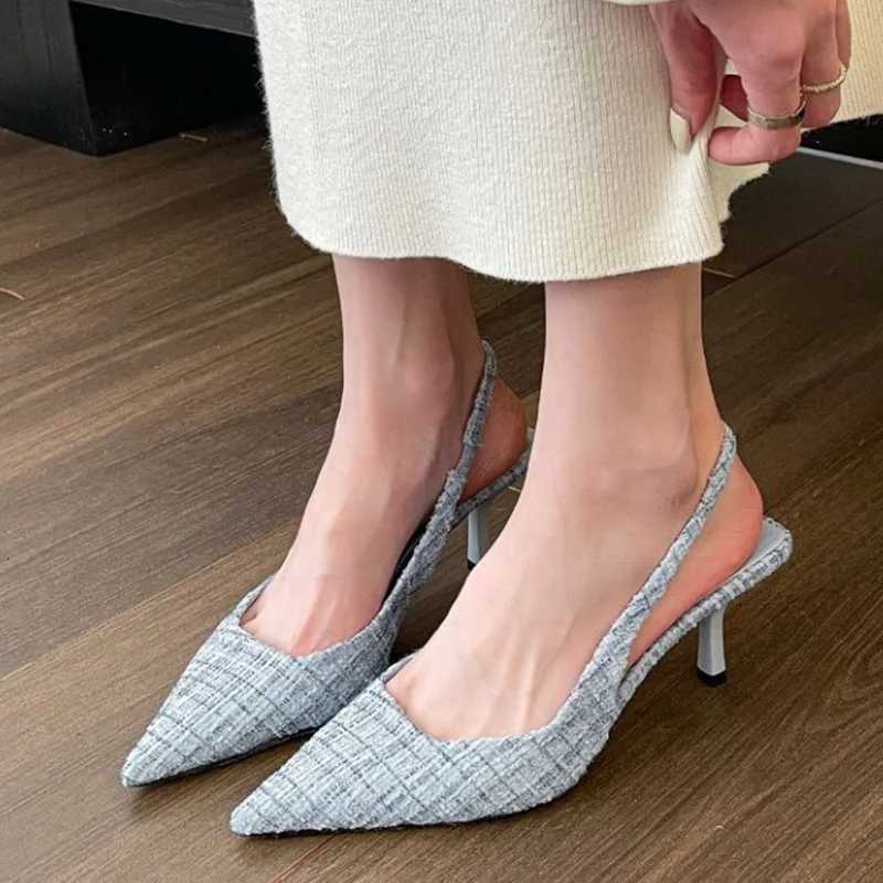 Women Cute Sweet Lightweight Blue Pointed Toe Slipon Stiletto Heel Shoes Lady Casual Beige Office Pumps Womens Shoes E1108 W250828