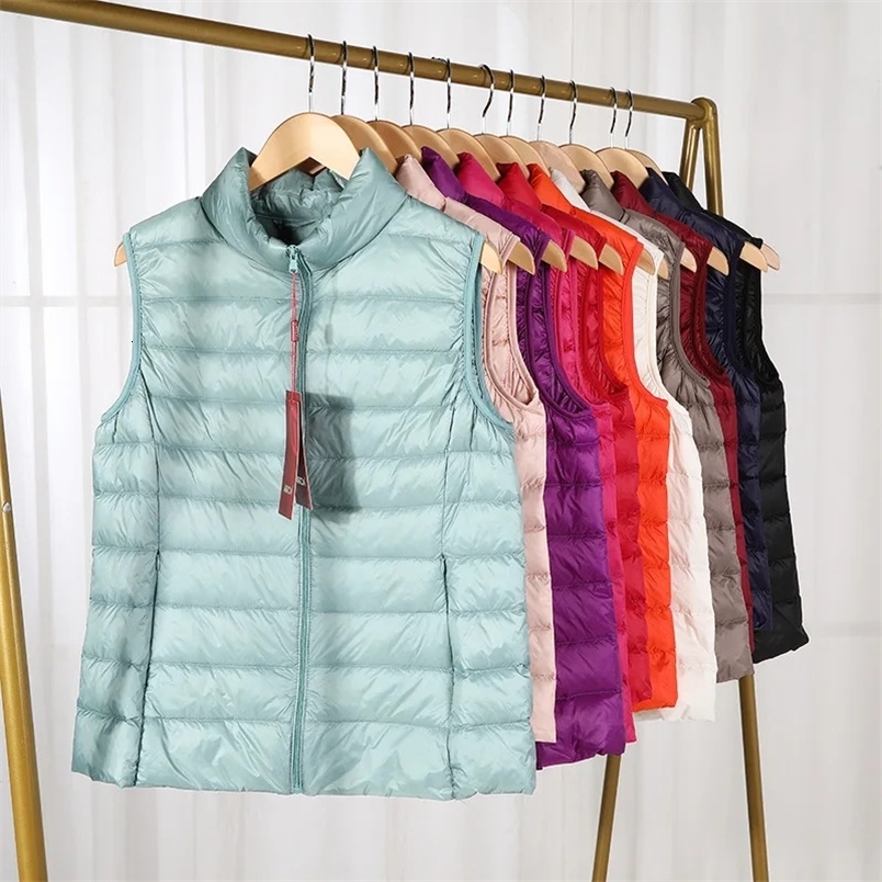 Womens Down Vest Short White Duck Down Sleeveless Vest Autumn and Winter Casual Warm Inner Wear Outer Wear250827ww