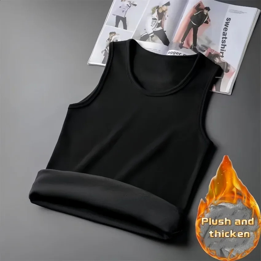 Mens Sleeveless Thermal Underwear Vest Warm Thickening Autumn Winter Lingerie Top Thermo Undershirt for Men 250827