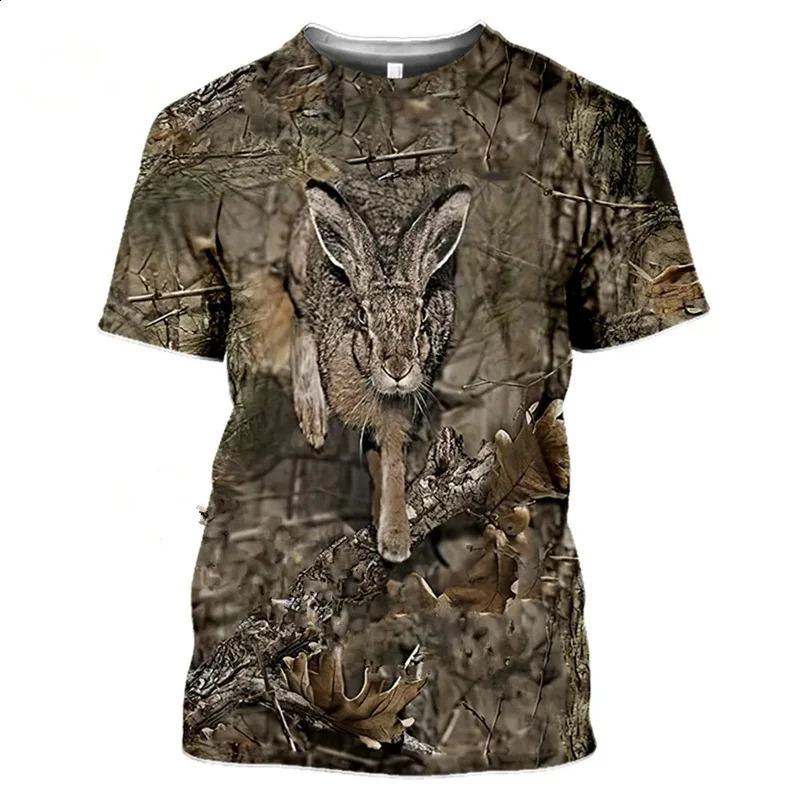 Camouflage Rabbit Hunting 3d Tshirt Summer Casual Mens T Shirts Fashion Street Womens Short Sleeve Tops Male Clothing250828