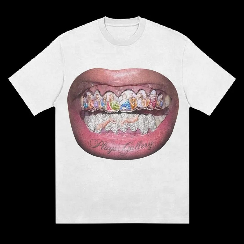 Y2k tops America Graphic Print Tshirt Retro Loose Short Sleeve Round Neck Cotton Top Gothic Streetwear Men hip hop Clothing Emo 250828