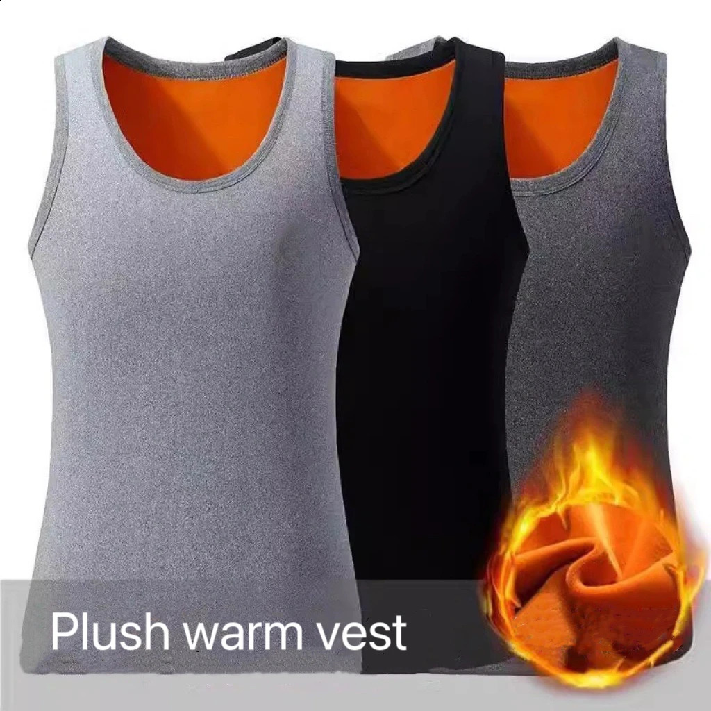 1pcs Men Thermal Underwear Man Sleeveless Vest Autumn WinterThermo Lingerie Mens Warm Top Thickening Thermo Vest Undershirt 250827BJ