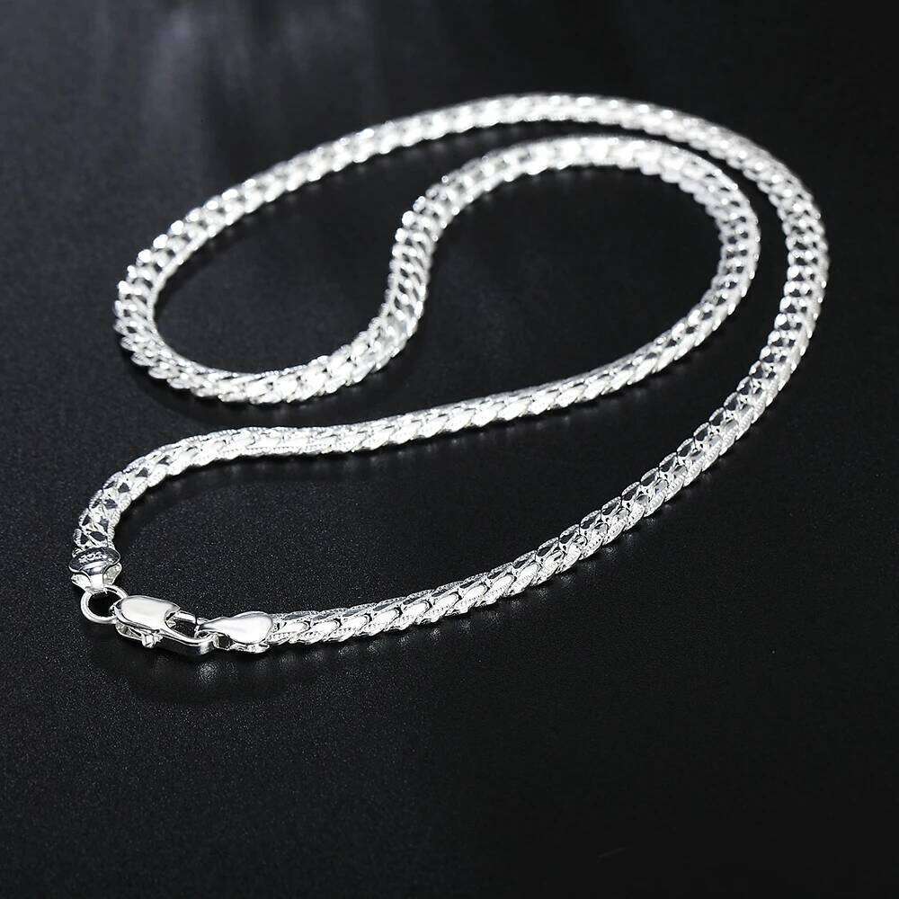 Luxury Cuban Link Chain Necklace for Men Women 925 Sterling Silver Chain Necklace Punk Hip Hop Jewelry