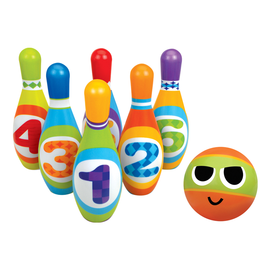 Colorful Kids&#039; PU Bowling Set with Numbered Pins and Fun - Faced Ball for Indoor & Outdoor Play-image-1072899026