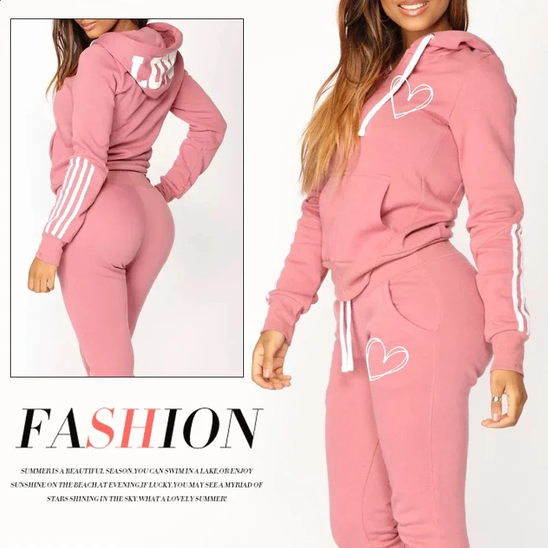 in Womens Tracksuit Casual Sports Suit Printing Zipper Hoodie Outfits Quality Sexy Woman Pants Set Spring Autumn s 250828