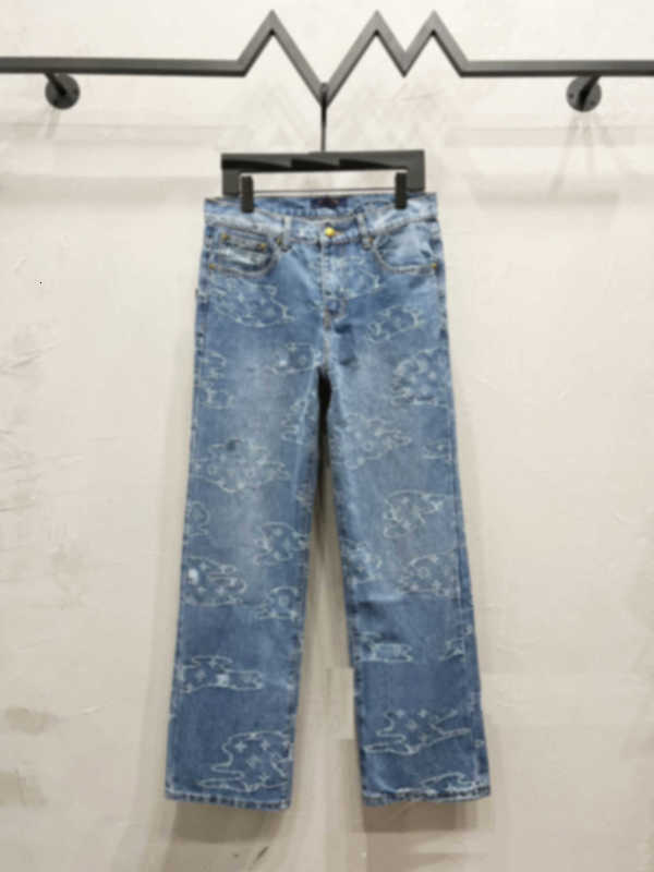 Men's Jeans Designer Brand 25 Four Seasons Fashion Classic Trend Unisex Versatile Full Old Flower Direct Release 1EZZ