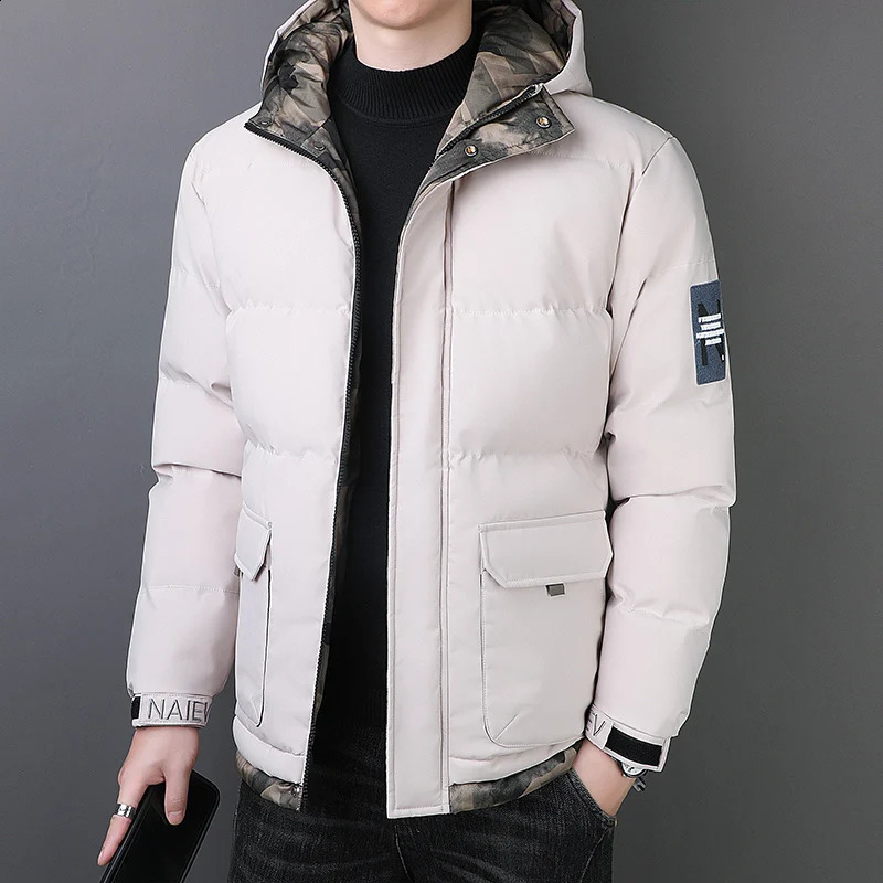 Mens Winter Warm Thickened Cotton Parkas Male Hooded Casual Loose ZipUp Jacket Windbreaker Waterproof Plus Size 250827